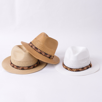 Hat Men's Summer Tide Travel Vacation Beach Hat Wide Brim Sun Protection Sun Hat Men's Sun-Shade Top Hat Big Brimmed Straw Hat