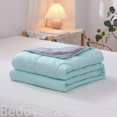 Internet Celebrity Live Popular Washed Cotton Plain Solid Color Double Stitching Summer Blanket Color Matching Small Lace Summer Quilt Airable Cover