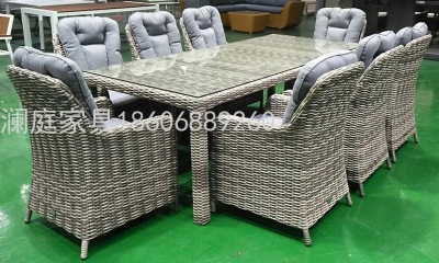 Restaurant Occasional Table and Chair PE Rattan Outdoor Desk-Chair Shape Can Be Customized Various Colors Available