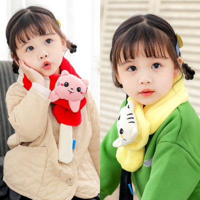 Scarf Children's Cute Kitty Autumn and Winter Korean Style Boys and Girls Kid Baby Toddler Scarf Warm Baby Fashion