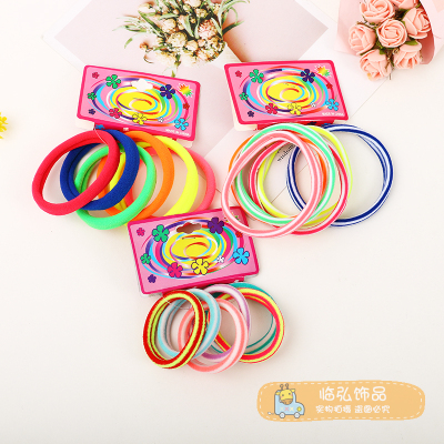 Korean Headdress Flower Candy Color Hair Rope Little Girl Rubber Band Hand-Woven Hair Band Hair Rope Head Accessories Wholesale