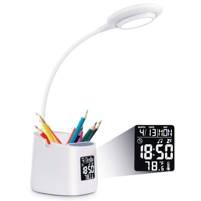 2020 Rechargeable Pen Holder Calendar Desk Lamp LED Eye Protection Touch Dimming and Color-Changing Student Learning Reading Lamp