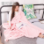 Thick Long-Ear Rabbit Cloak Blanket with Gloves Hat Shawl Coral Fleece Air Conditioning Blanket Cloak Gift for Women