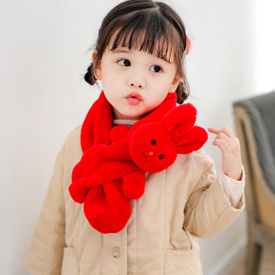 Children's Scarf Autumn and Winter Keep Baby Warm Plush Bandana Korean Style One-Piece Doll Soft and Comfortable Windproof Scarf Thick