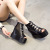 Women's Leather Sandals Roman Shoes Cowhide Shoes Spring and Summer Sandal Boots Platform High Heel Wedge Platform Peep Toe