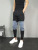 Spring New Men's Skinny Casual Cropped Pants Smart Guy Internet Celebrity Same Color Matching Harem Personalized Casual Pants