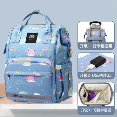 2020 New Fashion Mummy Bag Multi-Functional Large Capacity Mom Bag Baby Diaper Bag Feeding Bottle Backpack Diaper Backpack