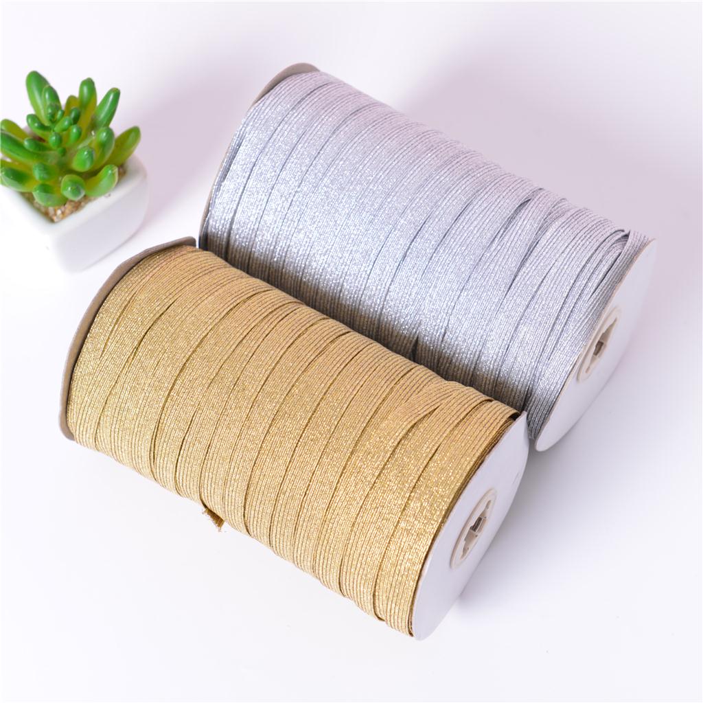 银色金银3mm6mm10mm宽扁松紧金葱橡筋带金色丝橡皮筋银葱松紧带