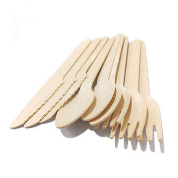 Birch Wooden Disposable Wooden Degradable Tableware Knife, Fork and Spoon Wood Knife, Fork and Spoon