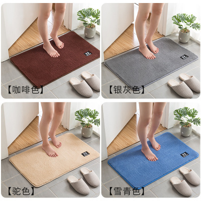 Entrance Mats Velvet Bathroom Absorbent Bathroom Non-Slip Door Mat Kitchen and Bedroom Carpet Bay Window Waterproof Wool Floor Mat