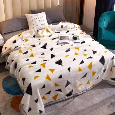 Laschel Blanket Multi-Functional Thickened Wedding Home Blanket Double Layer Factory Direct Sales Customizable Pattern Weight Size