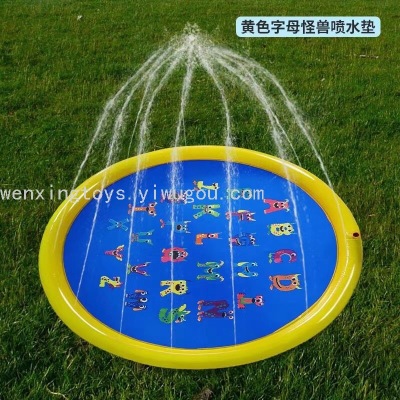 PVC Water Spray Mat Outdoor Water Spray Mat Children's Water Spray Mat Outdoor Cartoon Game Lace Letter Water Spray Mat