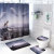 Cross-Border Hot Selling Personalized Patterns Deer Waterproof Shower Curtain Four-Piece Set Toilet Mat Suit Toilet Partition Curtain Customization