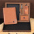 Notebook Gift Set Four-Piece Leather Three-Fold Book Signature Pen Key Case Business Card Holder Customized Combination