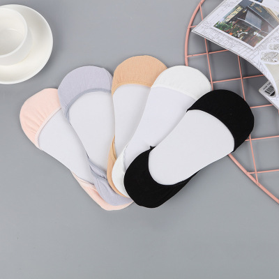Factory Wholesale Spring and Summer New Version of Ankle Socks Ladies Anti-Slip Invisible Socks Shallow Mouth Socks Foot Sock Thin Side Empty Breathable Socks
