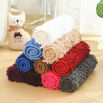 Cross-Border Chenille Long Wool Non-Slip Floor Mat Bathroom Door Kitchen Washing Table Bathtub Absorbent Floor Mat 40 × 60