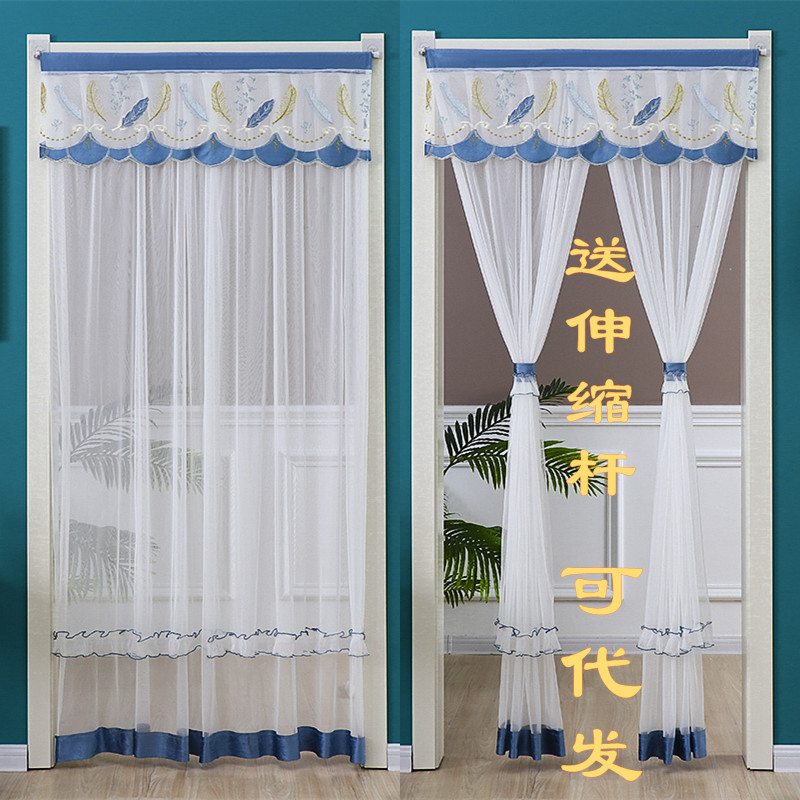 羽毛门帘双开双层纱帘防蚊帘子卧室静音门帘窗帘厂家批发