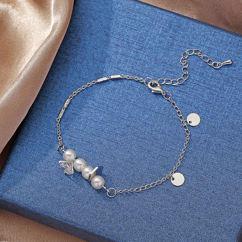 简约设计ins风合金手链创意珍珠冷淡风手链珍珠手饰批发一件代发