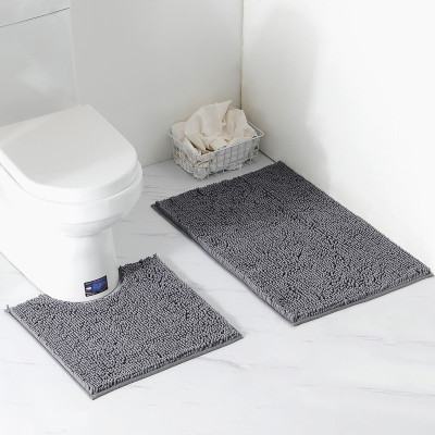 Chenille Plush Carpet Bathroom Two-Piece Floor Mat Bathroom Absorbent Bathroom Non-Slip Chenille Floor Mat