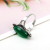 New Retro Noble Temperament Simulation Green Chalcedony Garnet Big Stone Ring Female Imitation Thai Silver Popular Ring