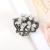 Retro Hollow White Bow Ring Alloy Sweet Ring for Men and Women Ring Bracelet Diamond Black Zircon