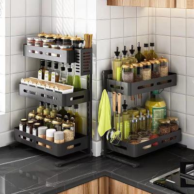 Factory Direct Kitchen Storage Rack Wall-Mounted Punch-Free Countertop Dual-Use Seasoning Rack Home Kitchen Storage Rack