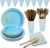 Birthday Party Dot Tableware Thickened Paper Cup Pie Paper Pallet Gold Knife, Fork and Spoon Tissue Party Decoration Set