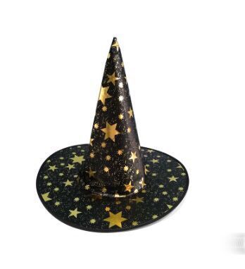 Halloween Hat Children Adult Masquerade Dress up Bronzing Five-Pointed Star Magic Wizard's Hat Witch Hat