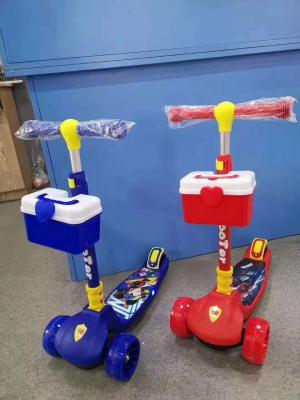 Children's Folding High-Meter Scooter Balance Sliding Luge Sliding Three-Wheel Walker Car Toy with Frame High-Meter