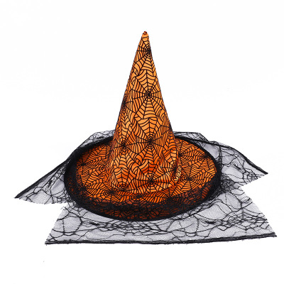 Halloween Hat Children Adult Ball Dress up Rose Mesh Witch Hat Cosplay Props Supplies