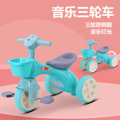 New Children's Tricycle 1-5 Years Old Stroller Bicycle Luge Light Music Baby Toddler Children's Scooter