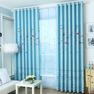Factory Direct Sales New Shade Cloth Printing Curtain Taobao Tmall Hot Sale Support Zero Cut Generation Hair Underwater World