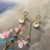 Korean Style Cool Style Long Letter D Earrings Female 925 Silver Needle New Trendy Temperament Opal Tassel Earrings