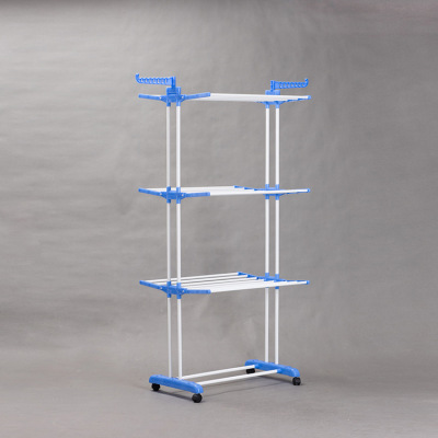 Factory Direct Sales Floor Clothes Hanger Multi-Functional Three-Layer Towel Rack Folding Wing Hanger Report