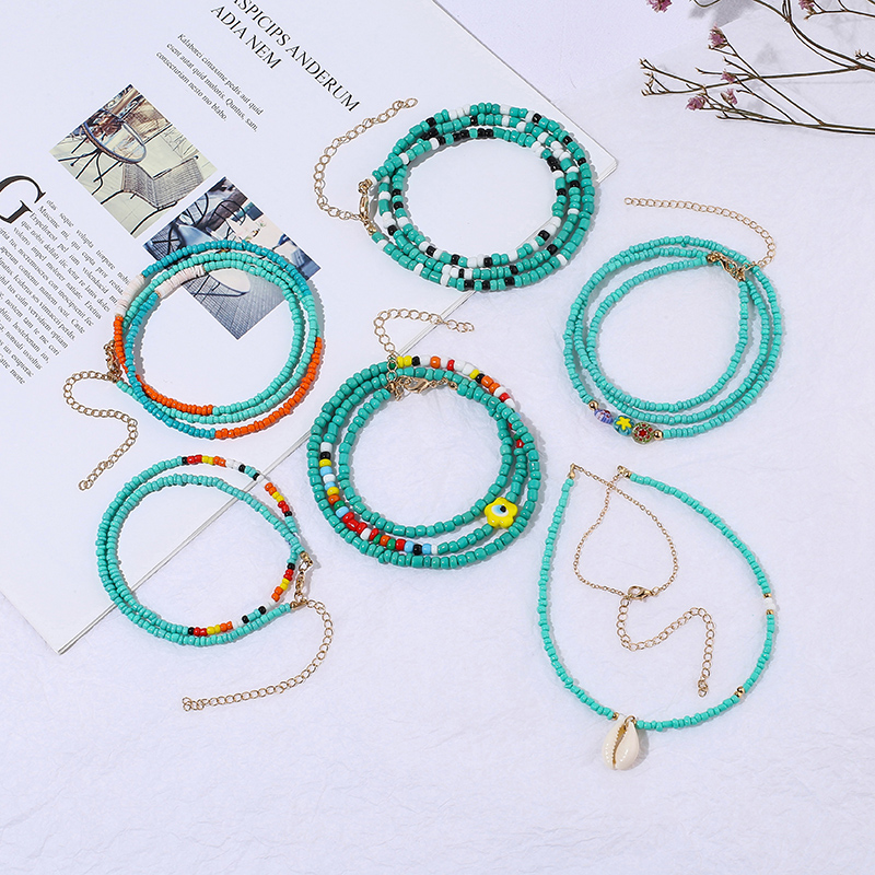 欧美创意手工米珠贝壳项链多元素时尚创意个性贝壳项坠项链饰品