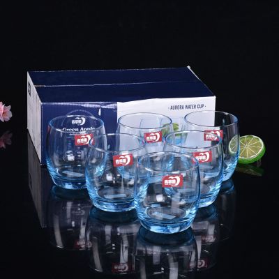 Green Apple Disa Glass Blue Water Cup Heat-Resistant Tea Cup 310ml Glass Water Cup Hotel Supplies Wholesale