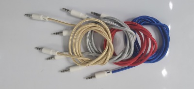 3.5mm Injection Head Solid Color Audio Cable, Suitable for Sound Equipment for Cellphone Computer Car Audio Cable