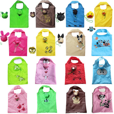 Cartoon Animal Polyester Eco-friendly Shopping Bag Foldable Storage Bag Factory Direct Sales Printable Logo Gift Tote Bag