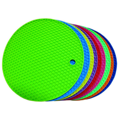 Food Grade Thickened Silicone Honeycomb Insulation Mat Anti-Scald Placemat round Pot Mat Coaster Honeycomb Cup Coaster