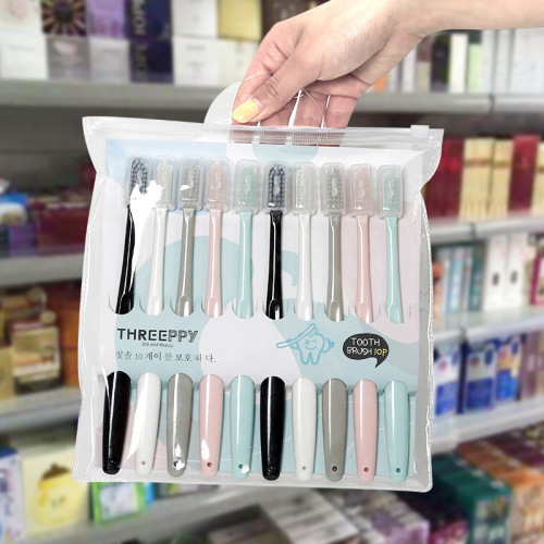 10 sets korean macaron toothbrush hotel high-end adult soft hair amazon disposable toothbrush