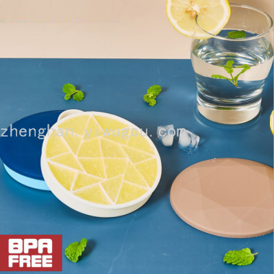 round Silicone Ice Tray with Lid Ice Mold