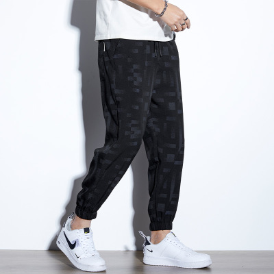 Summer Ultra-Thin Striped Camouflage Casual Pants Men's Loose Lace Pants Men's Ankle-Tied Youth Hip Hop Trousers Wholesale
