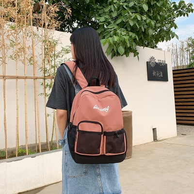 INS Style Schoolbag Female Korean Style Fashion Brand Vintage Style Campus Backpack Female Simple All-Match High School and College Student Backpack