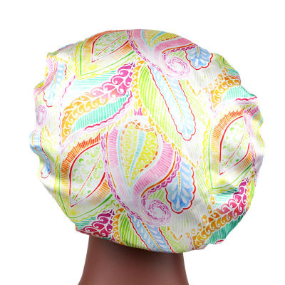 2018 New Wide-Brimmed Satin Nightcap Chemotherapy Hat Shower Cap Cross-Border E-Commerce Supply