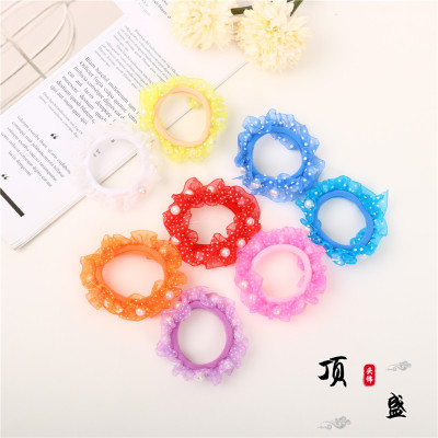 Sweet Hair Accessories Headdress Simple Hair Ring Hair Band Headband Small Fresh Pearl Lace Headdress Flower Hair Rope