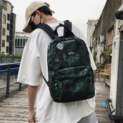 Schoolbag Male College Student Fashion Fashion Korean Junior High School Student High School Backpack Trendy Cool Camouflage Portable Backpack Female