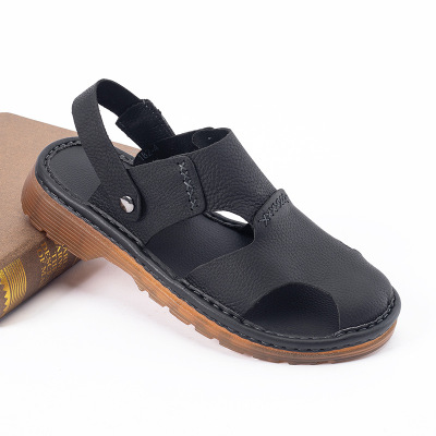 2021 Summer New Genuine Leather Men's Two-Wear Closed Toe Breathable Shoes Online Sandals Comfortable Men's Shoes Factory Wholesale