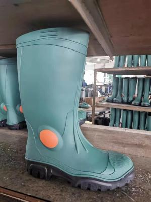Safety Labor Protection Rain Boots Men's Anti-Slip Rain Boots High-Top Rubber Shoes Anti-Smashing Steel Toe Cap Work Rain Boots