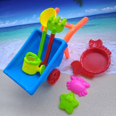 Children's Beach Trolley Toys Beach Toy Suit Sand Shovel Beach Bucket Set Sand Playing Hourglass