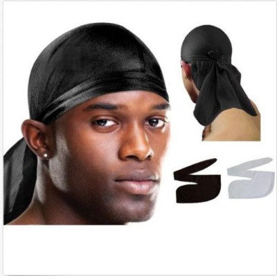 DU-RAG Street Basketball Headscarf Men's Sweat-Absorbent Hip Hop Stretch Rap Hip Hop Warp Knitted Cloth Long Tail Hat Tide